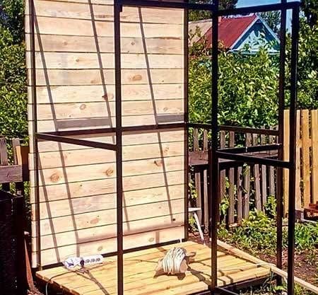 каркас душа для дачи из профтрубы